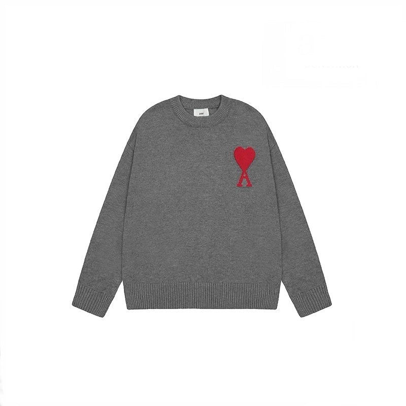 Heart Intarsia Wool Sweater - ValenciClothing