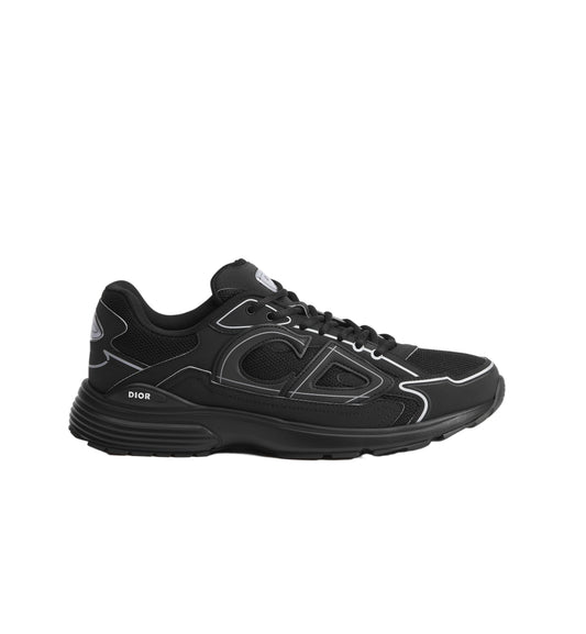 Black Dior b30 sneaker with brand logo on a white background