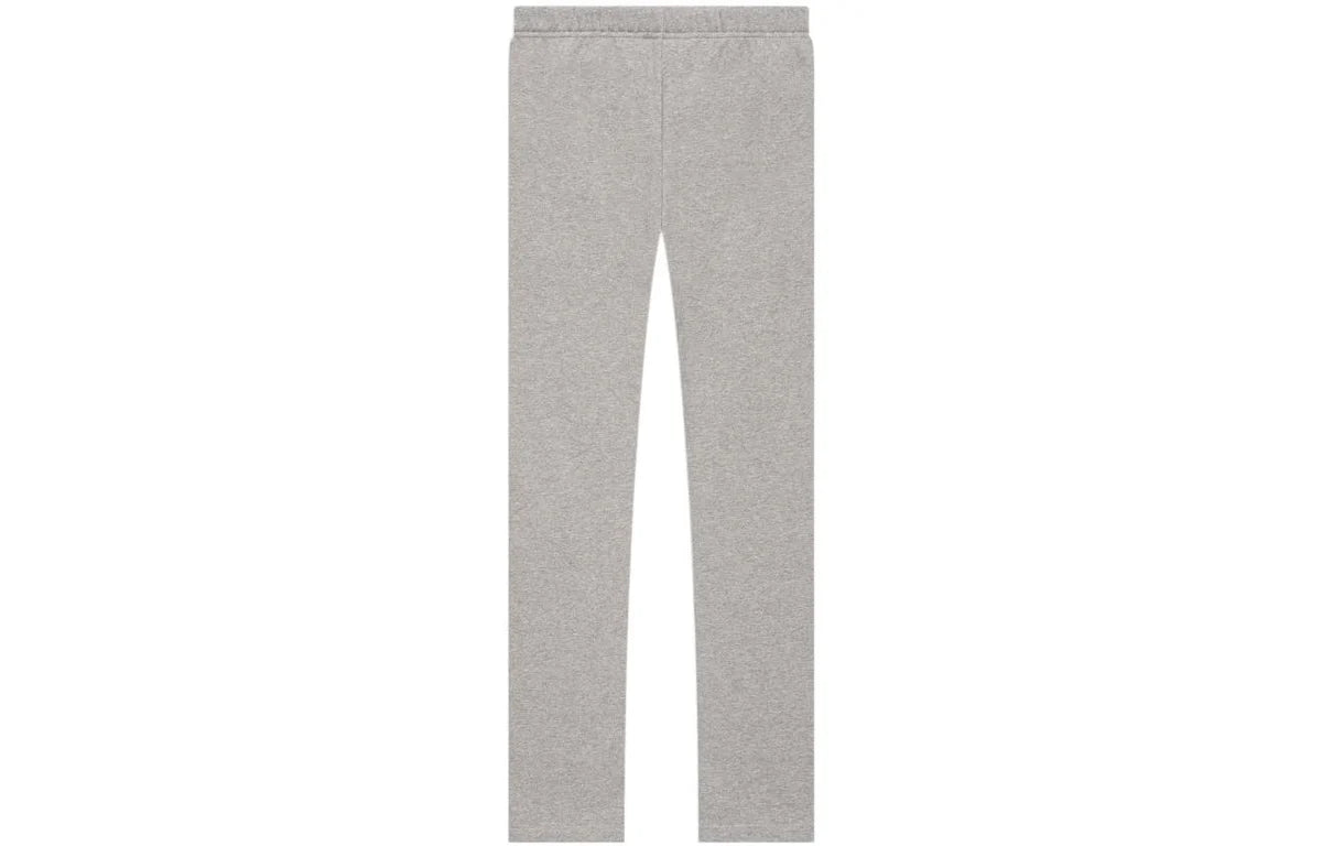 Back of grey essentials sweatpants on a white background