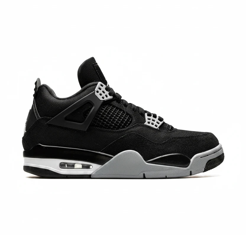 Air Jordan 4 Black and gray sneaker on a white background