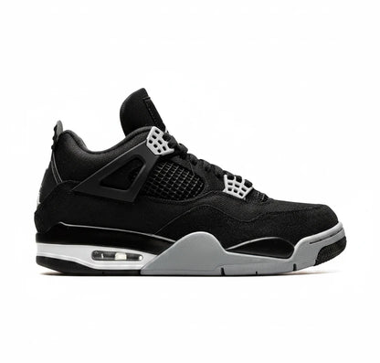 Air Jordan 4 Black and gray sneaker on a white background