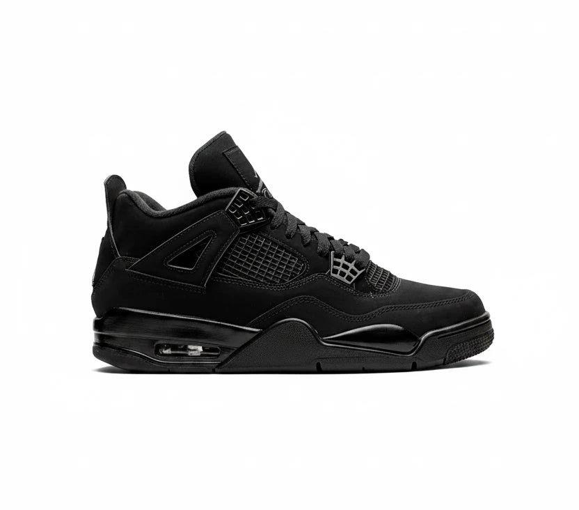 Air Jordan 4 Black sneaker on a white background