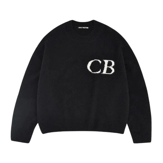 Black Cole Buxton sweater with 'CB' logo on a white background