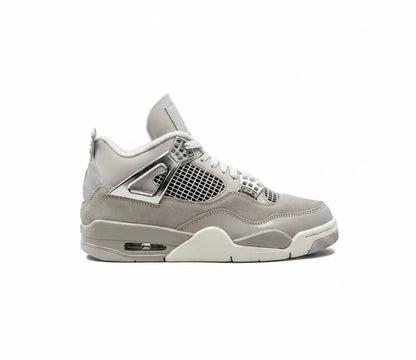 Air Jordan 4 Gray sneaker with a white sole on a white background