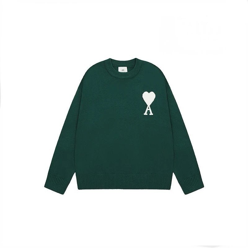 Heart Intarsia Wool Sweater - ValenciClothing