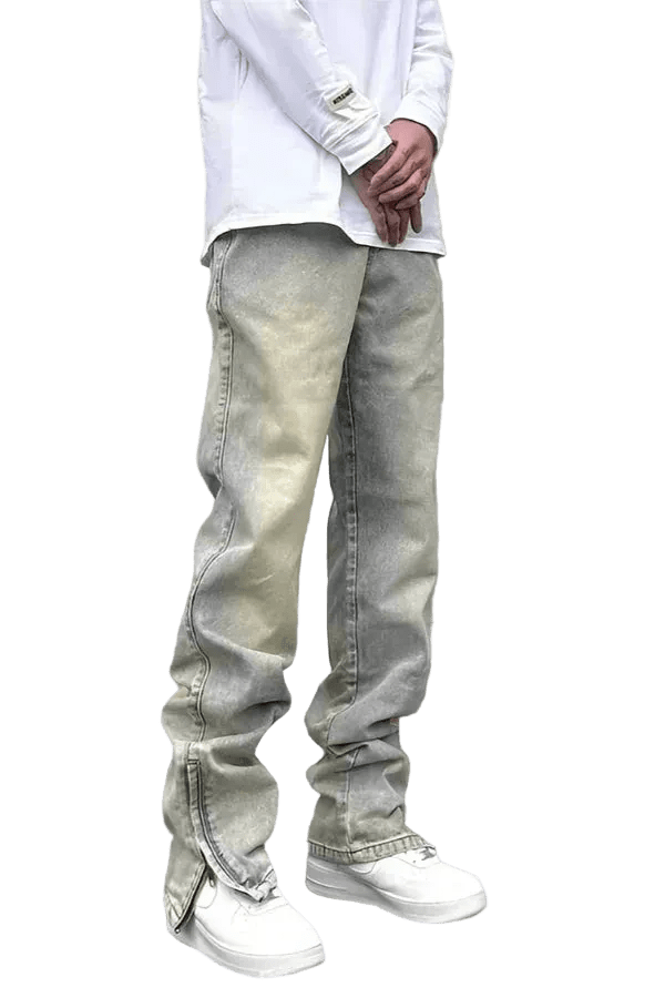 Aria Zip Flared Jeans - ValenciClothing