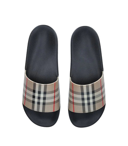 BB Checkered Slide Sandals - ValenciClothing