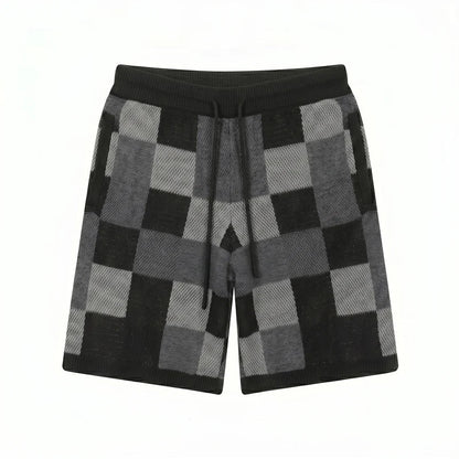 Crochet-knit checkered set - ValenciClothing
